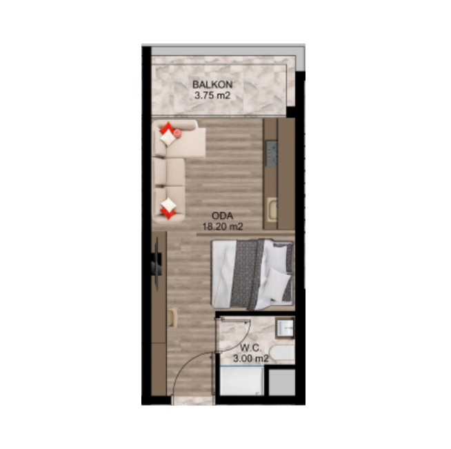 Apartamento 32 m² Mezitli, Turquía