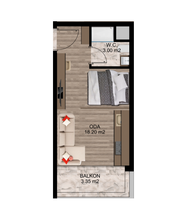 Apartamento 32 m² Mezitli, Turquía